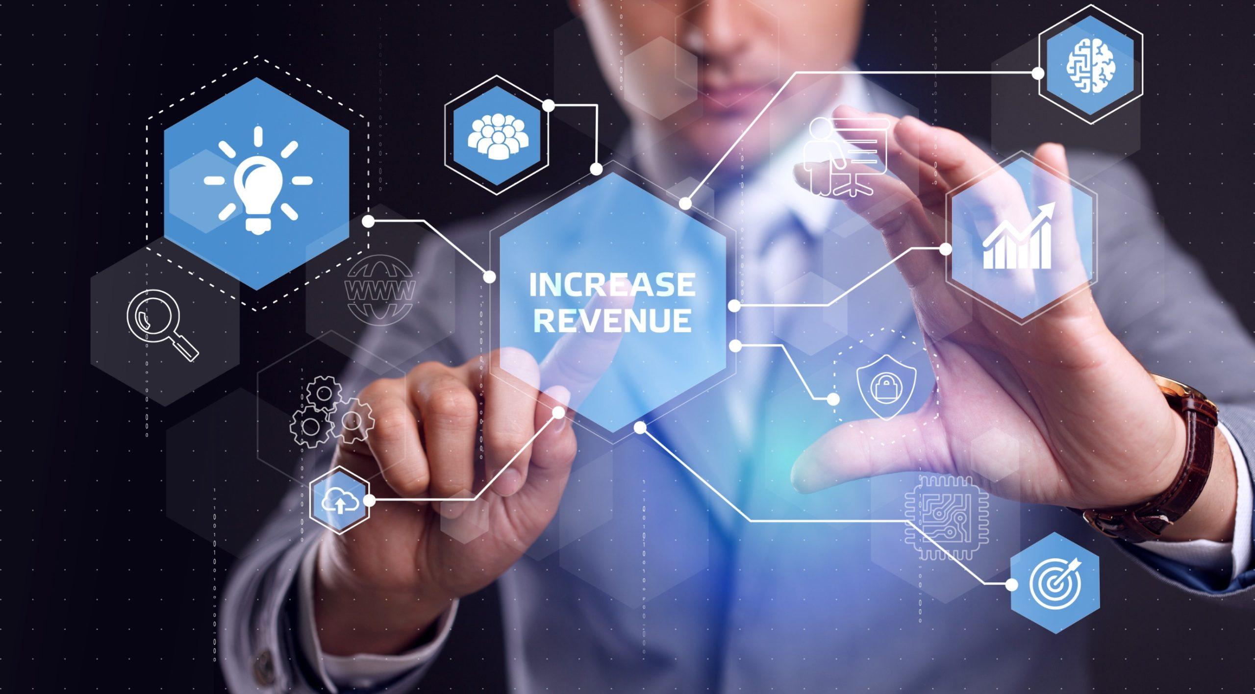 Concept d'augmentation des revenus. Concept d'entreprise, de technologie, d'Internet et de réseau